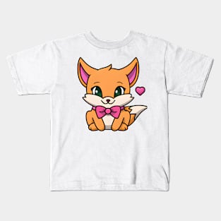 Fox with Pink Bow Kids T-Shirt